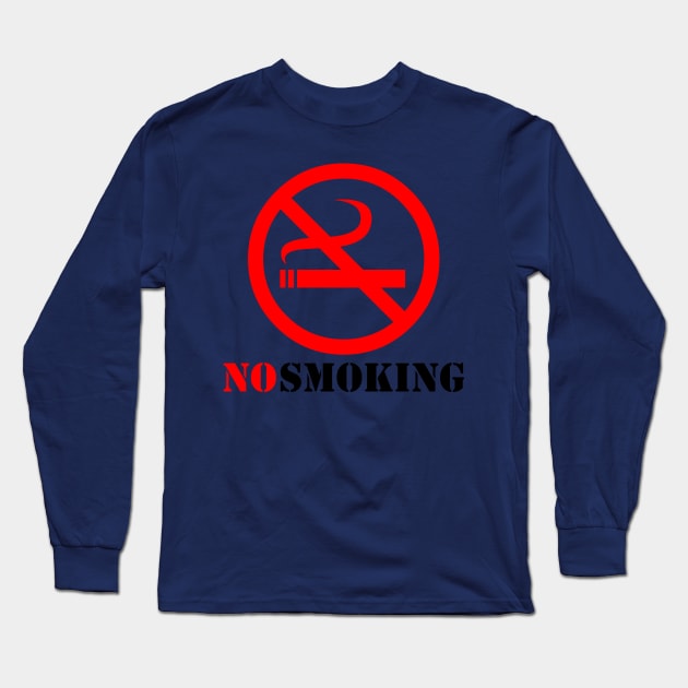 No Smoking Long Sleeve T-Shirt by CreativeIkbar Prints